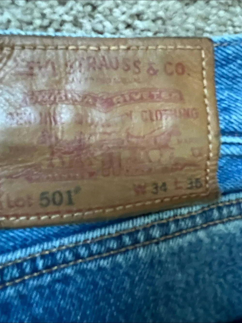 Levi’s 501 Classic Men's Blue Denim Jeans 34x36